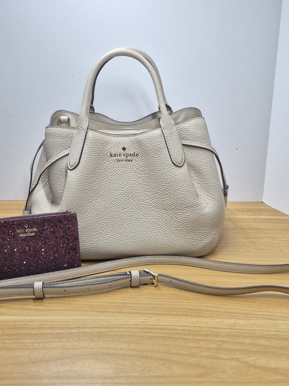 Kate Spade Knott Medium Satchel + Glitter Card Holder